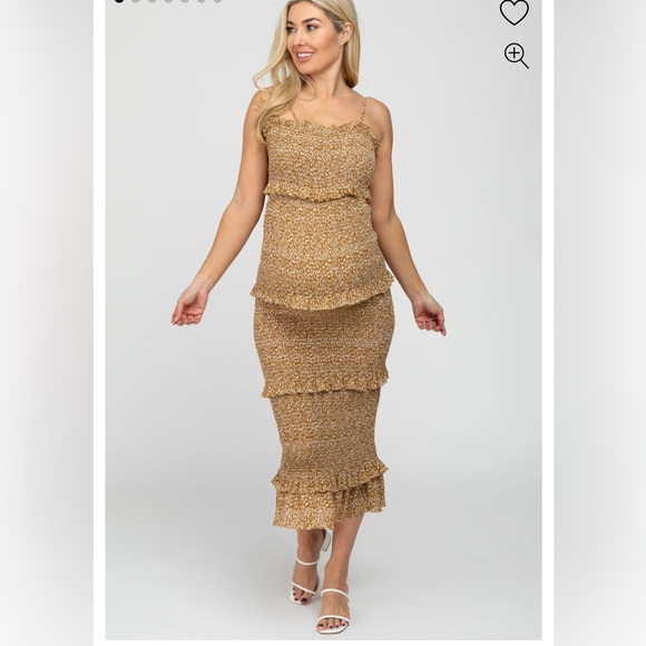 Floral Yellow Midi Dress with Ruffle Details - Picture 3 of 3